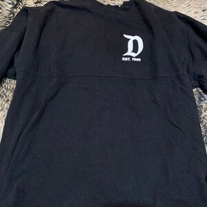 Disneyland Resort Spirit Jersey puffy Spell Out Long Sleeve Shirt Black  Size M